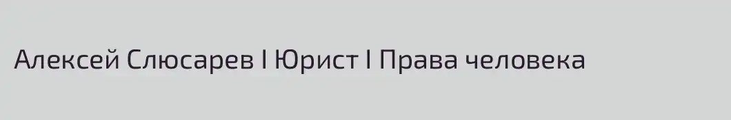 Алексей Слюсарев I Юрист I Права человека